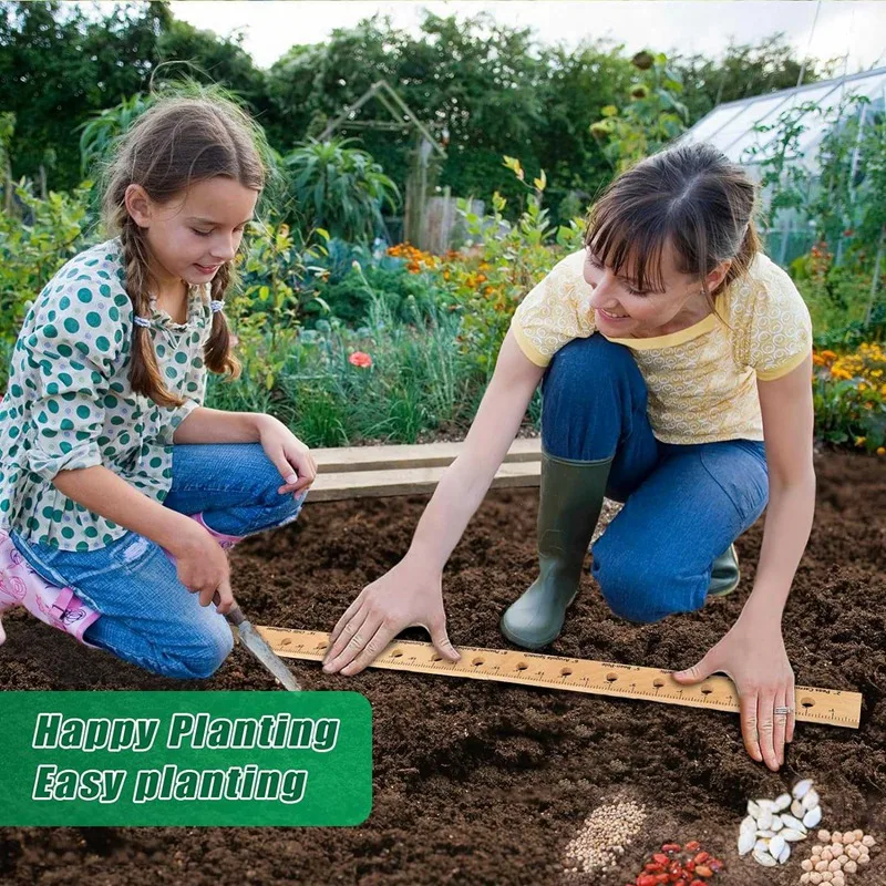 Линейка деревянная складная с отверстиями для посадки семян 30 дюймов