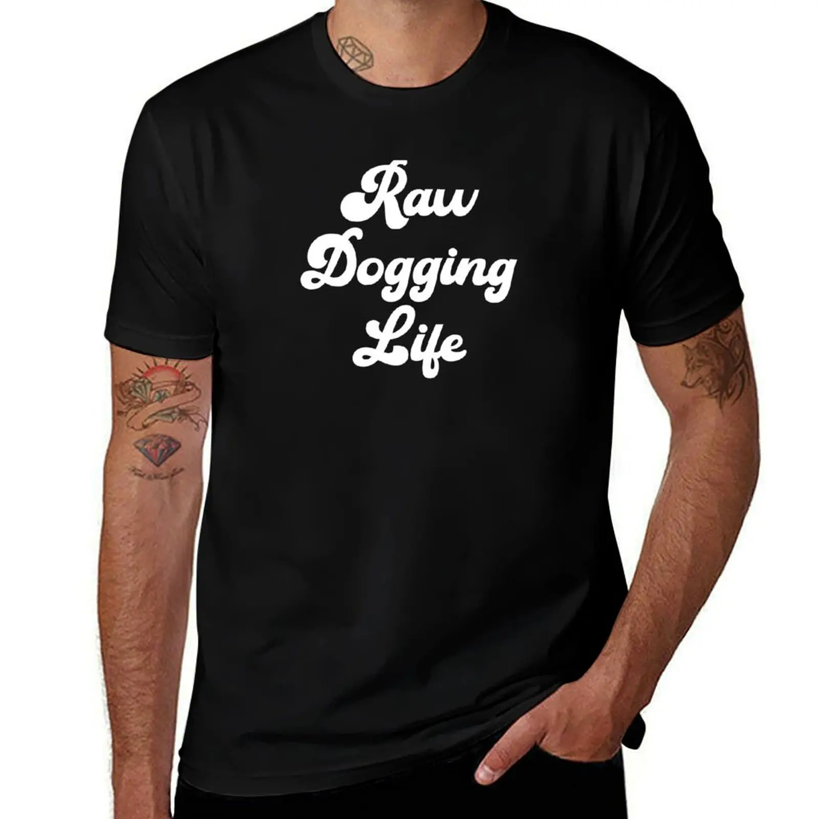 Фото Футболка Raw Dogging Life (Affleck) для повседневной носки, однотонная, с коротким рукавом №1