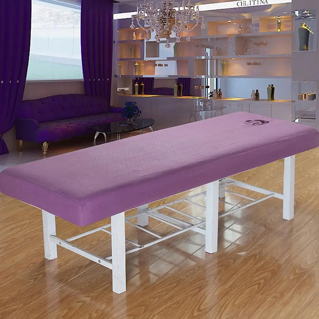

Massage Table Bed Protective Fitted Pad Sheet Cover W/ Hole