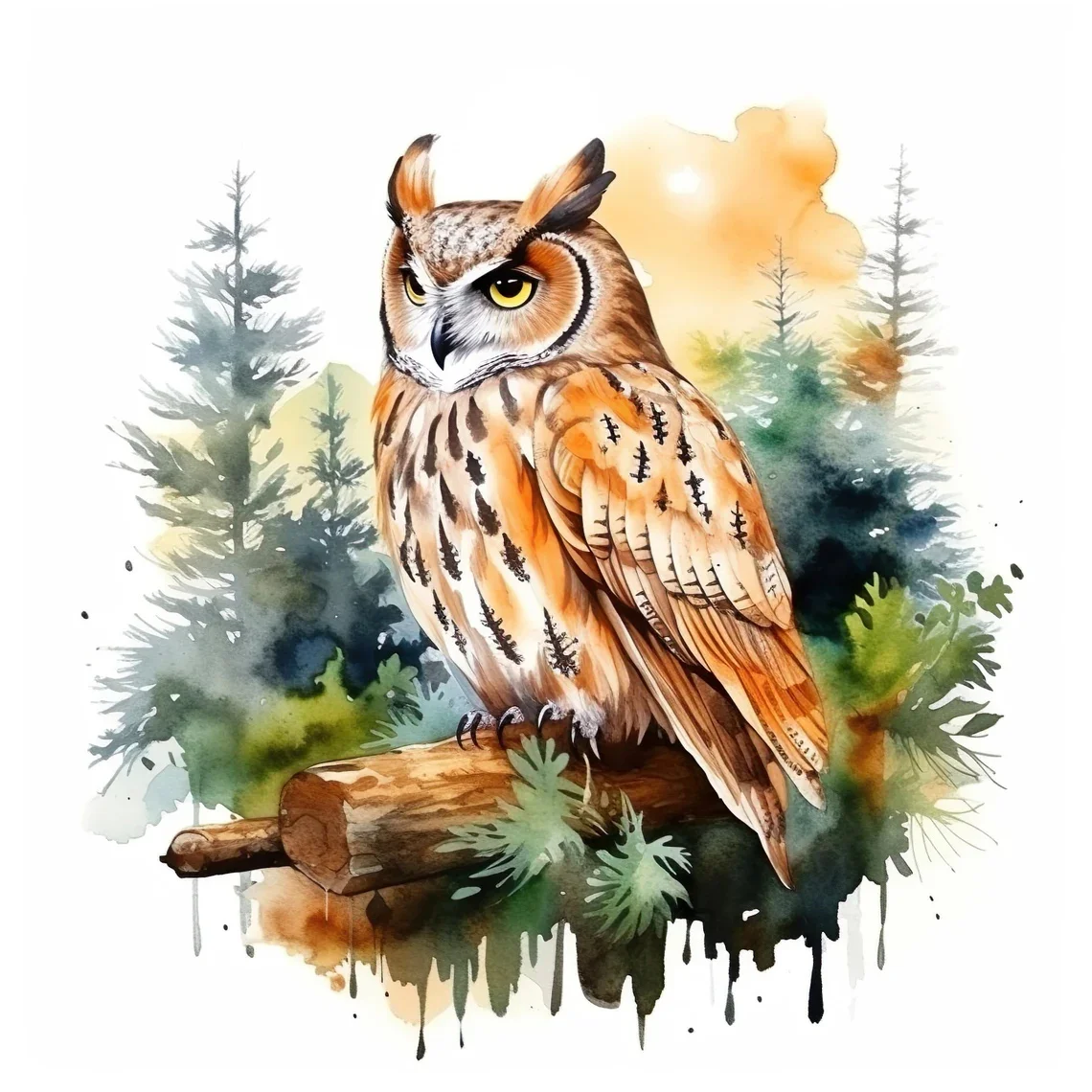 

Водонепроницаемая наклейка «Красивые совы»