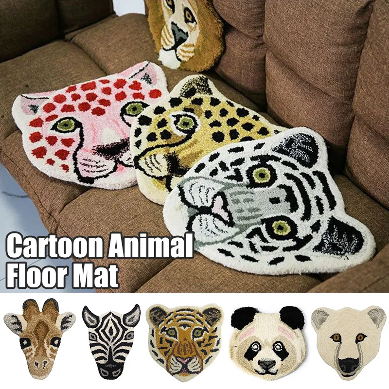

Nordic 3D Wild Animal Carpet Rug Giraffe Tiger Chair Cushion Anti Slip Bathroom Floor Mat Bedroom Bedside Carpet Furry Doormat