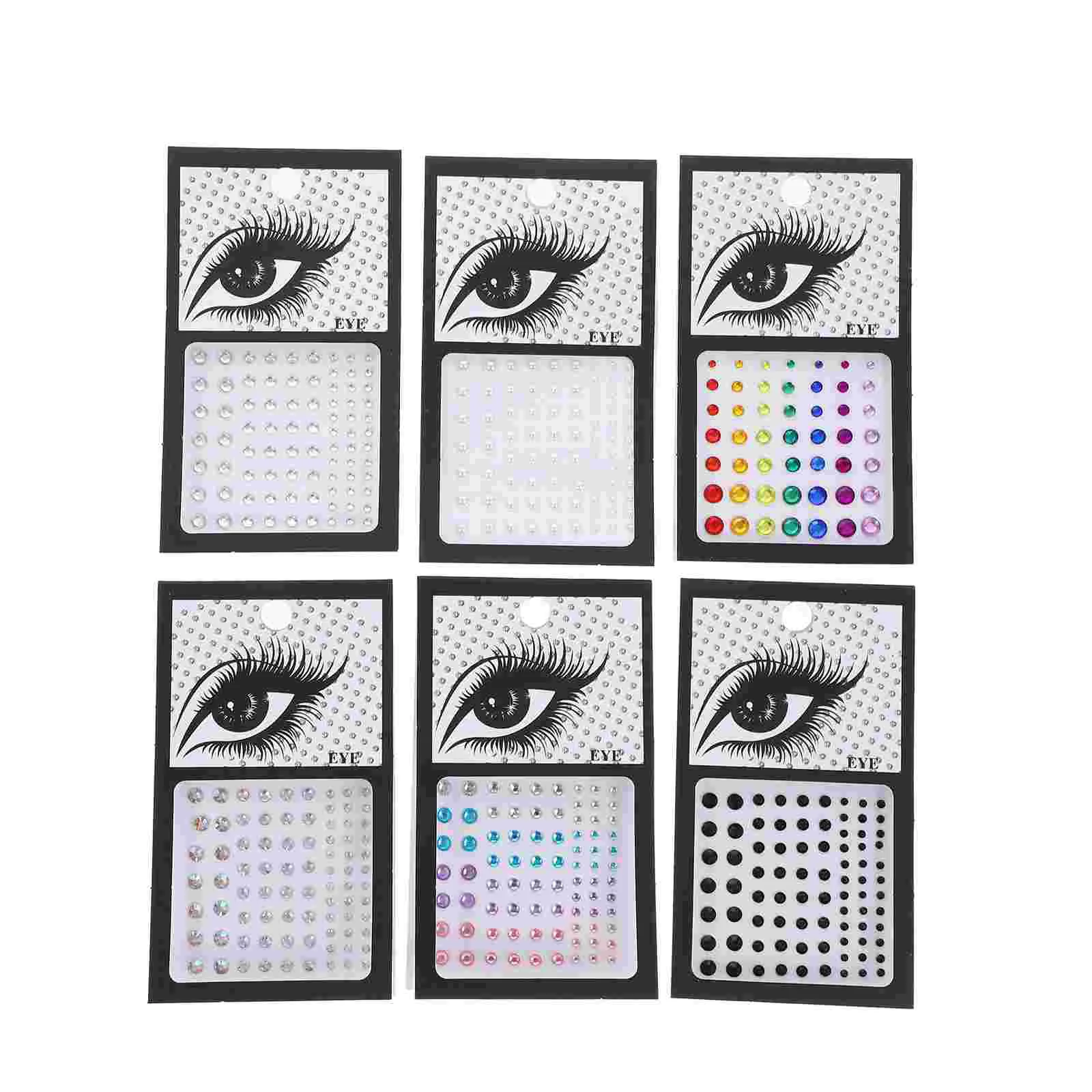 

Temporary Jewels Gems Freckle Sticker Body Decal Removable Stickers for Makeup 6 Sheets
