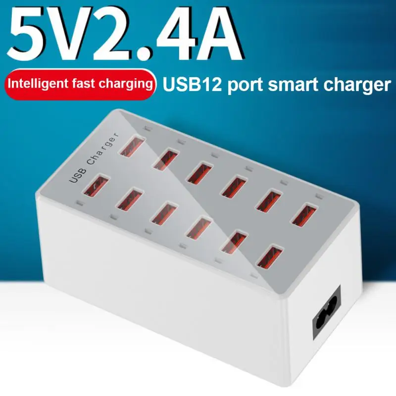 

Intelligent 12 Ports USB Fast ChargerHUB Smart Quick Charge LED Display Multi USB Charging Station Mobile Phone Desktop Home