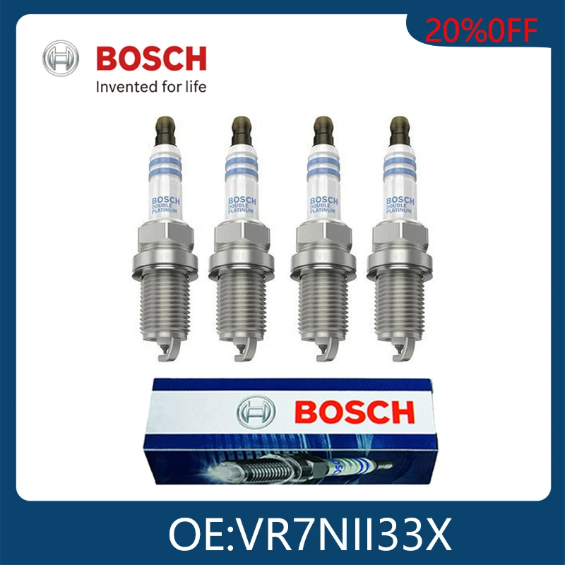 

BOSCH Genuine 4pcs Double Iridium Spark Plugs Ignition System 0242135529 VR7NII33X Car Candles Tool For MAZDA TOYOTA Corolla