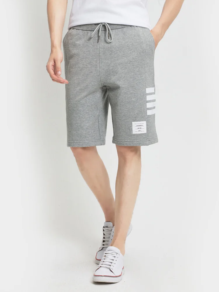 

Летний топ TB THOM, модный дизайн, тонкая хлопковая пряжа, окрашенная в 4 бара, полосатая Мужская одежда, спортивные брюки для бега, женские шорты