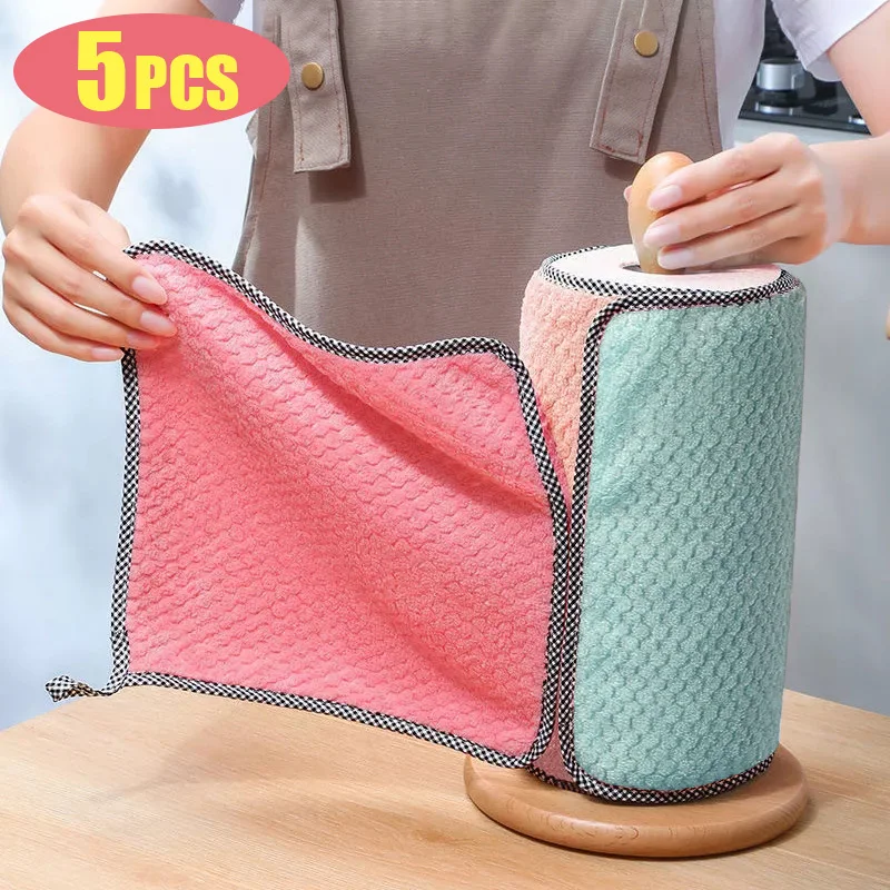 

Microfiber Kitchen Towel Wash Dishes Rag Super Absorbent Dishcloth Tableware Cleaning Cloths Cleaning Tools Kitchen Accessories
