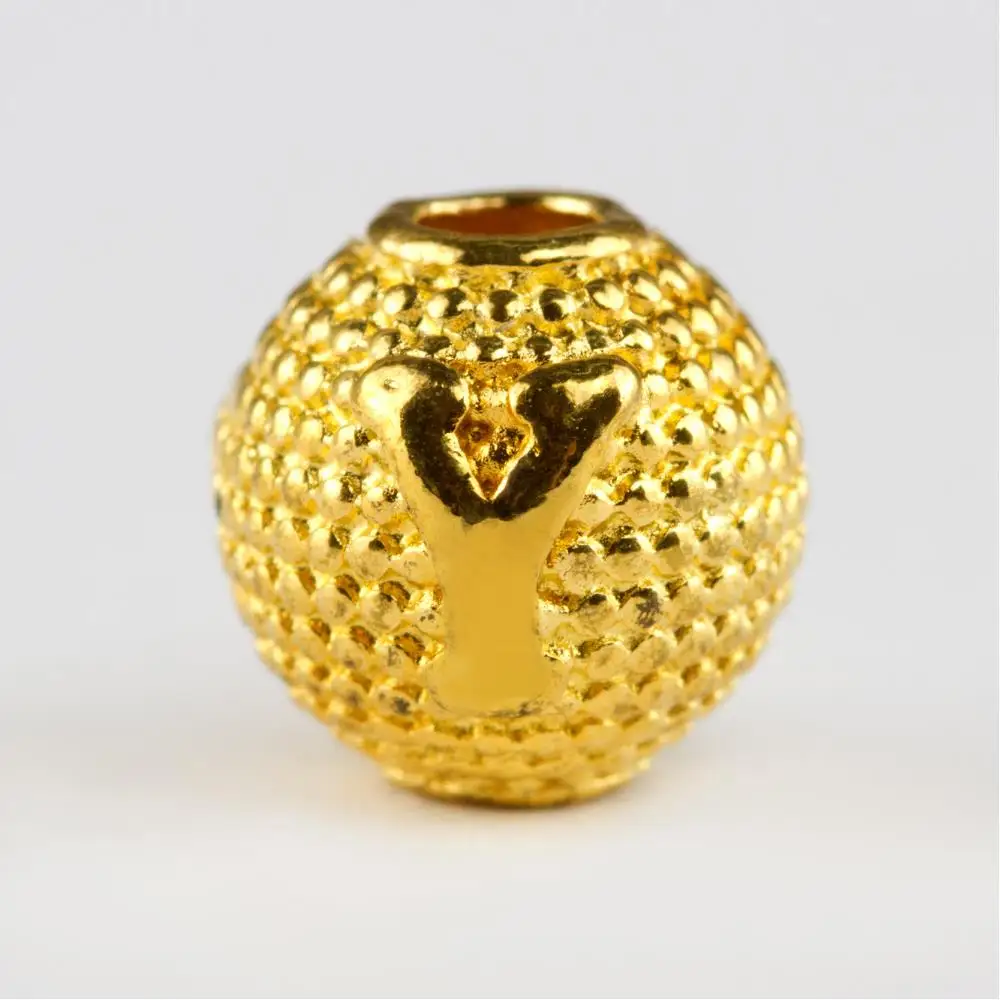 Металлический чехол желтого цвета 8 мм (металлические четки)|Ювелирная фурнитура