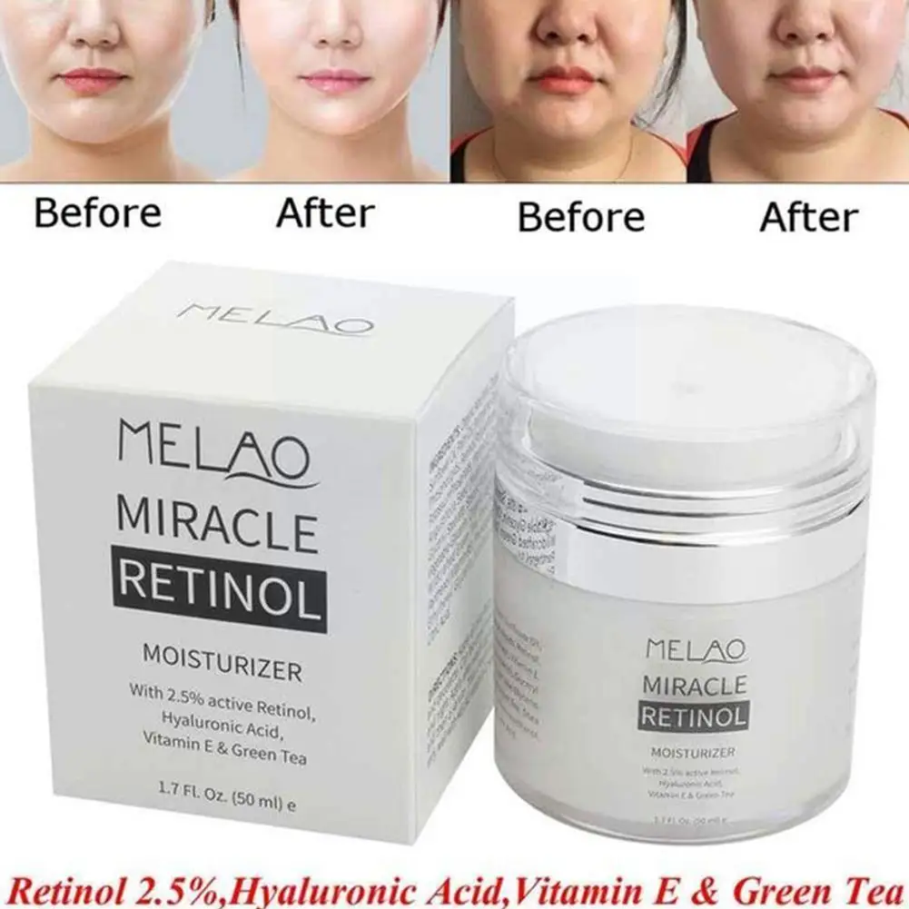 

Melao 50g Retinol Moisturizer Cream Day Night 2.5% Retinol Wrinkles Hyaluronic Cream Acid Face Cream Lines Fine Reduces Q6y8