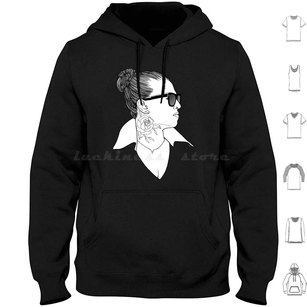 

Lena Luthor Punk Hoodie cotton Long Sleeve Lena Luthor Katie Mcgrath Punk Rose Tattoo Piercing Fanart