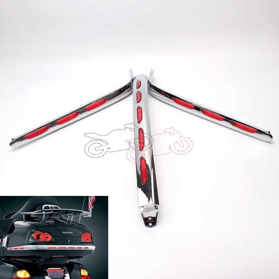 

Для Honda Goldwing 1800 GL1800 GL 2001-11 1 пара хромированных обтекателей для мотоциклов + искусственная линза, молдинг для багажника, сумка, задняя коробка,...