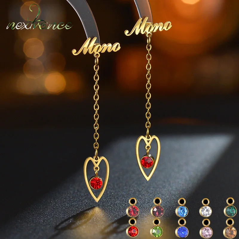 Женские серьги-подвески из нержавеющей стали 12 камней