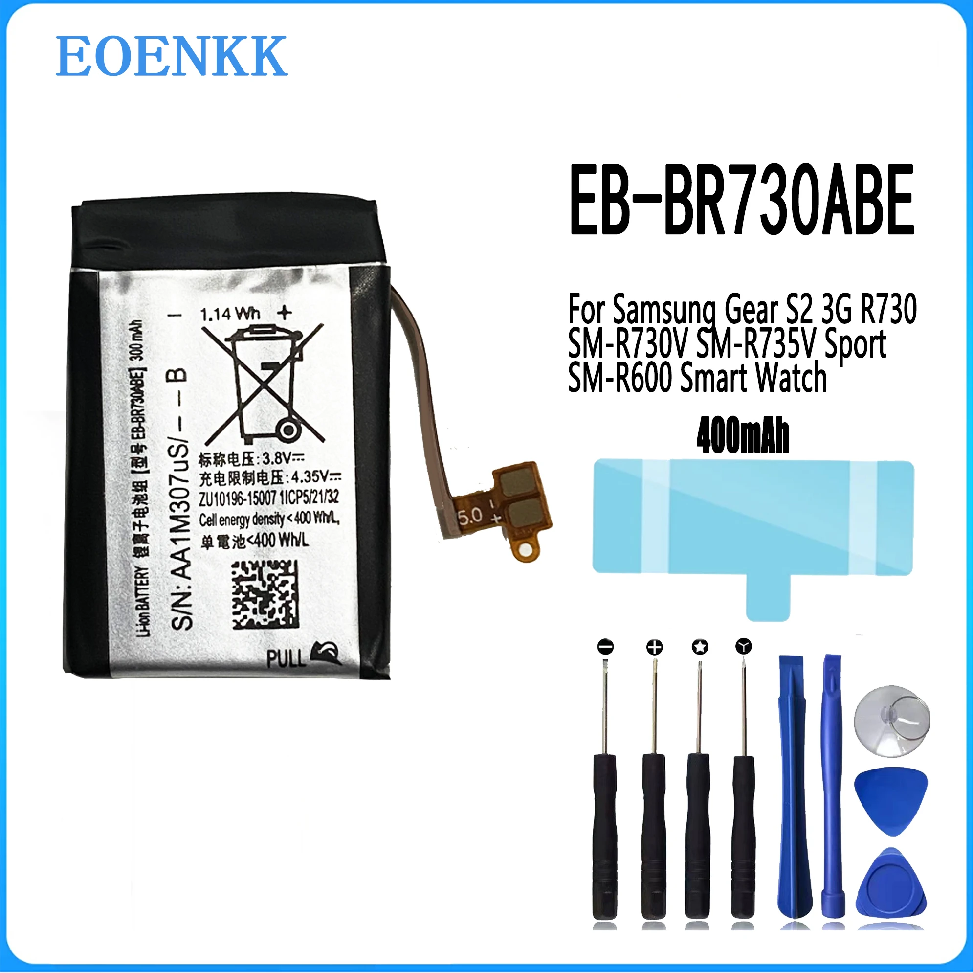 EB-BR730ABE Battery for Samsung Gear S2 3G R730 SM-R730V SM-R735V Sport SM-R600 Smart Watch Original Capacity Repair Part