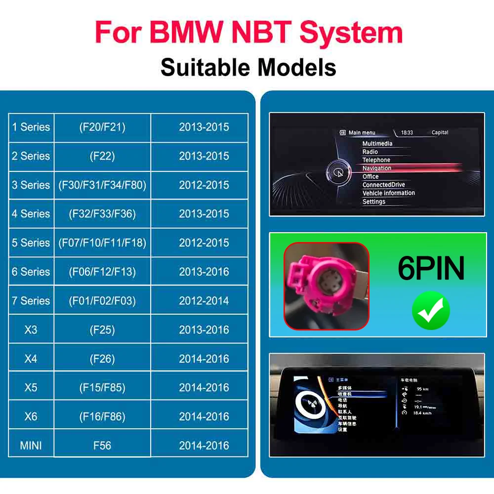

НОВАЯ беспроводная система CarPlay Android для BMW NBT CIC 1 2 3 4 5 серии X1 X3 X4 X5 F20 F30 F31 F34 F10 F48 F25 F26 F15 F60 F10 E84