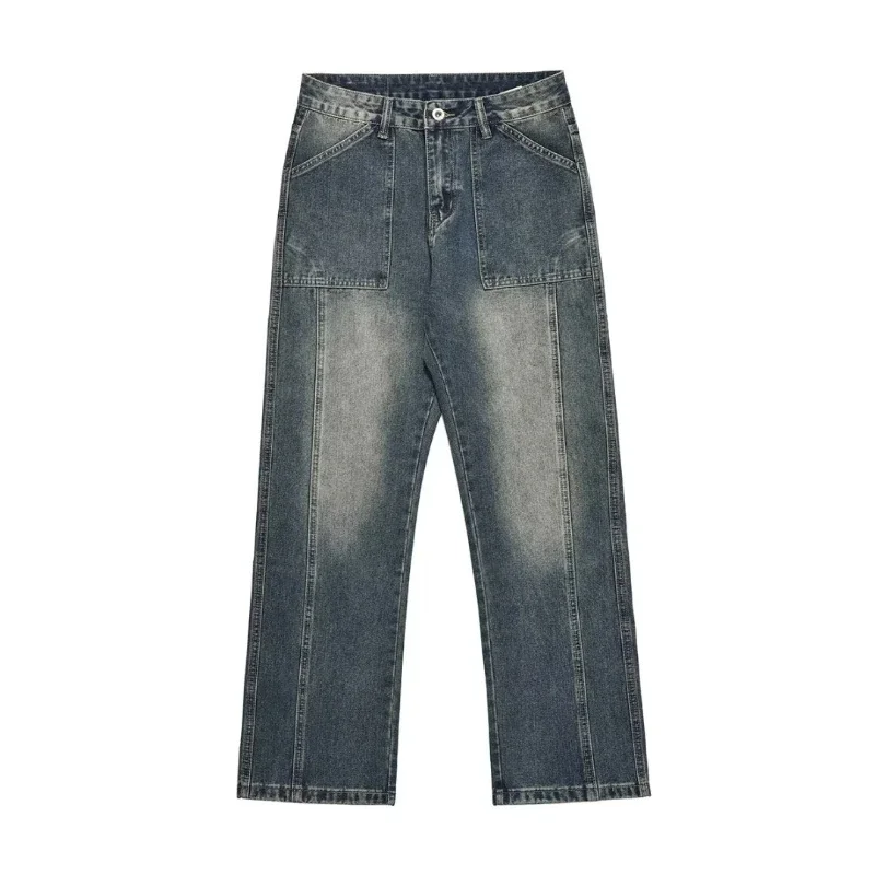 Мужские джинсы осенние мешковатые удобные шикарные брюки для тренировок