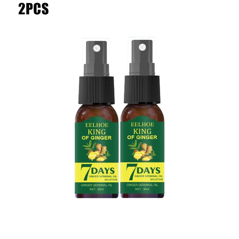 

2pcs Ginger Hair Growth Products Fast Growing Essential Oil Spray Prevent Hair Loss Scalp Treatment For Men Women 30ML