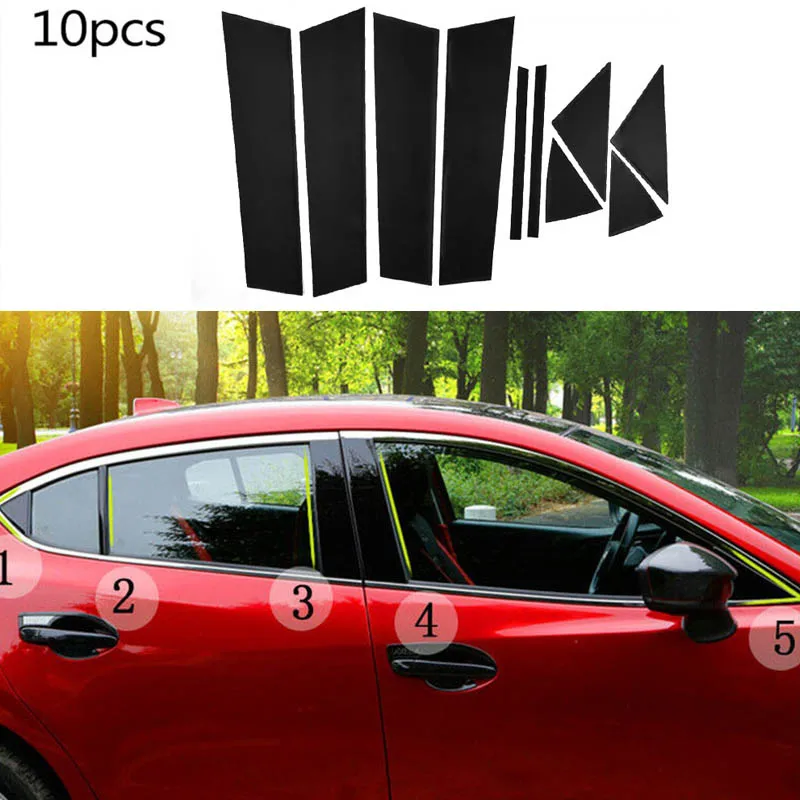 

Black Pillar Posts Car Stickers For Mazda 3 Axela 2014 - 2017 Set Cover Door Window Casement Trims Auto AUTO Accessories 10 Pcs