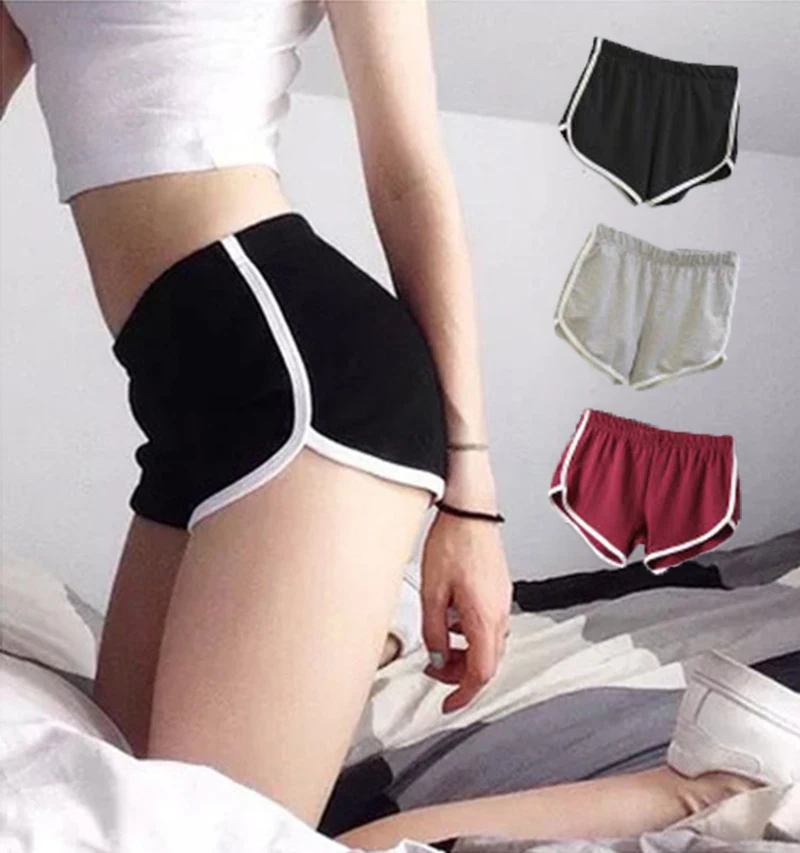 

New High waist shorts Summer Women's clothing Shorts Female clothing Black grey Short Women Workout Waist band Skinny Short