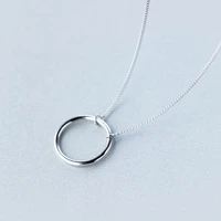 s925 silver necklace womens fashion personality ring necklace geometric short collarbone chain necklaces