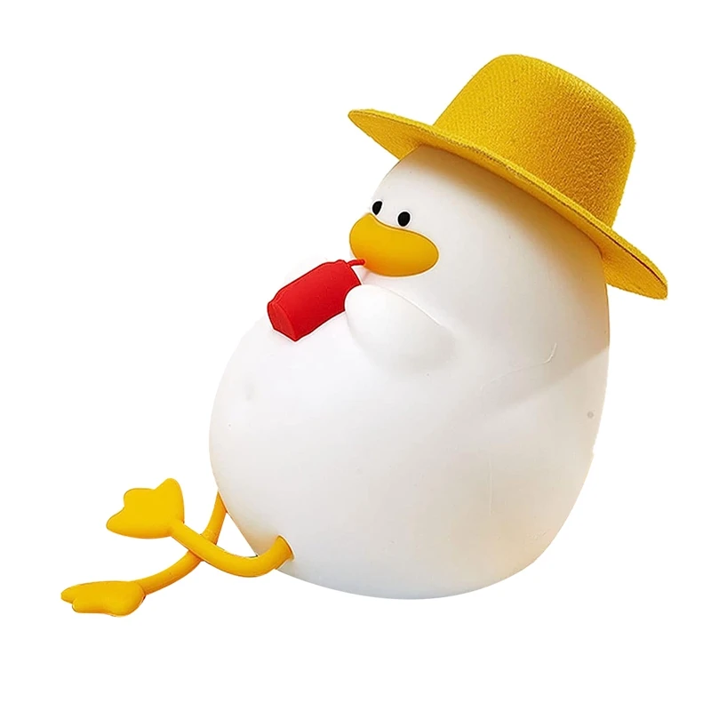 

1 PCS Happy Duck Kids Night Light Silicone Nightlight For Kids For Soothing Bedtime A