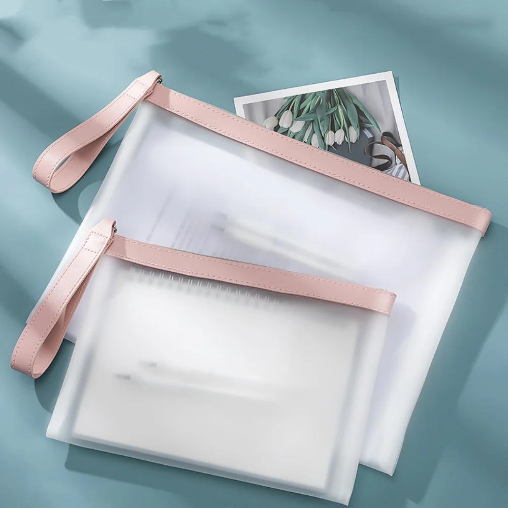 Прозрачная сумка для файлов формата А4 мягкий конверт на молнии органайзер