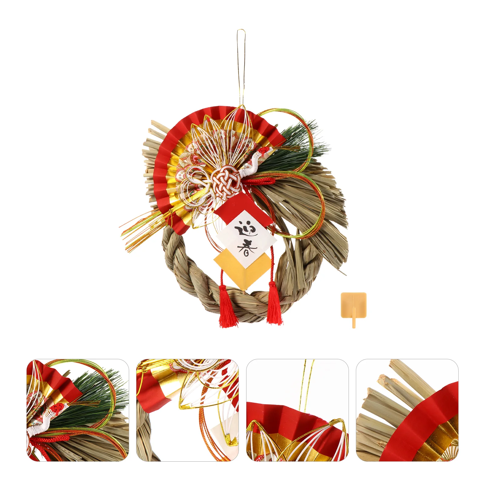 

Wreath Christmas Straw Japanese Door Hanging Garland New Sushi Vine Ring Wall Decorations Sign Front Year Years Pendant