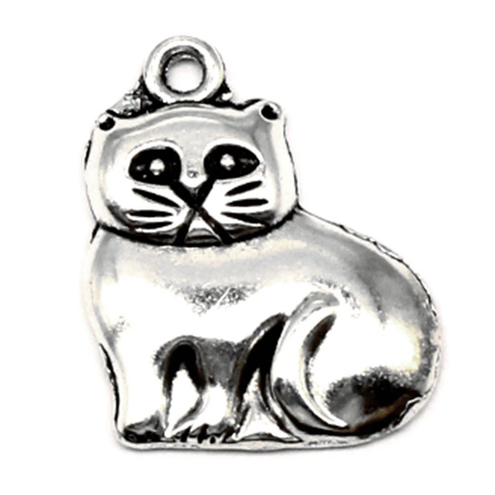 

120pcs Wholesale Jewelry Lots Cat Charms Pendant Supplies For Jewelry Materials 15x19mm