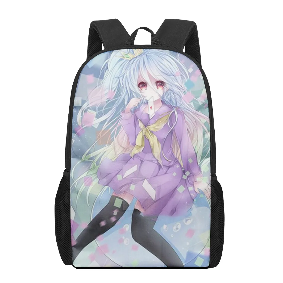NO GAME NO LIFE cute girl 3D Printing Schoolbags for Girls Boys Children Kids School Book Bag 3d Junior Primary Student Bookbags