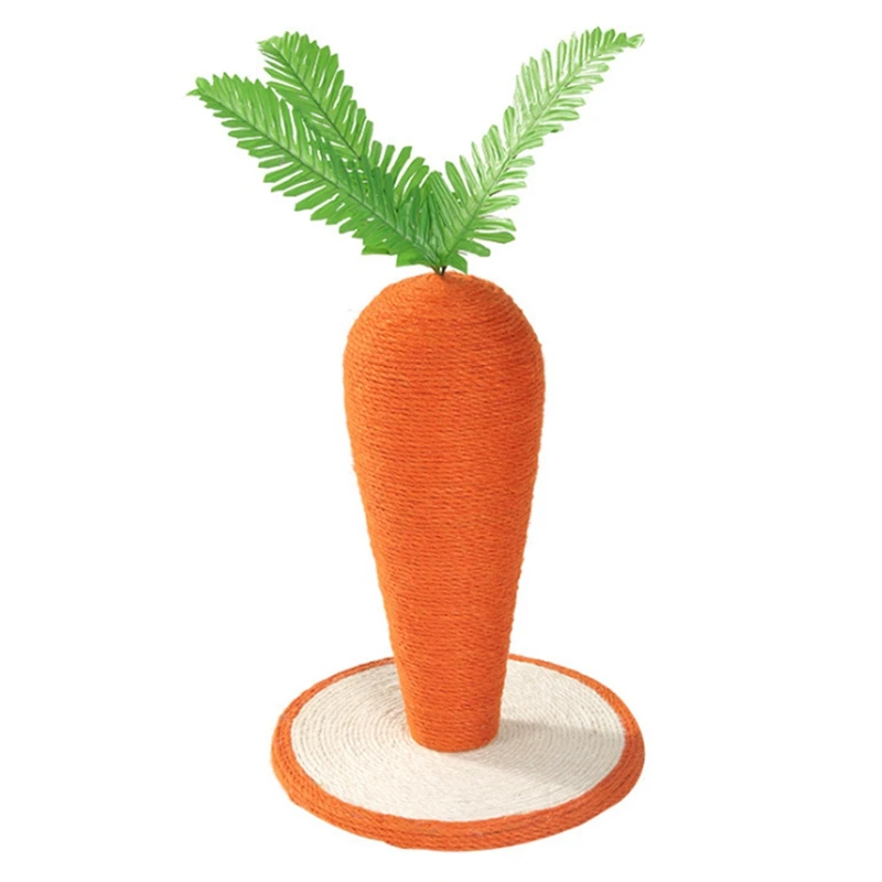 

Pet Cat Scratching Board Carrot Shape Toys Strong Sisal Post For Grinding Claws Pet Cat Toy