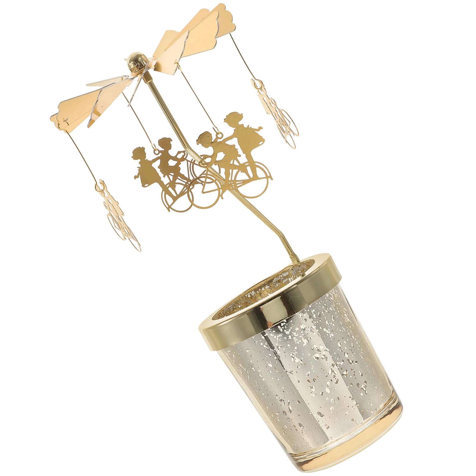 

Holder Candlestick Rotating Tea Light Metal Rotary Romantic Wedding Table Party Ornament Stand Carousel Decoration Decorations