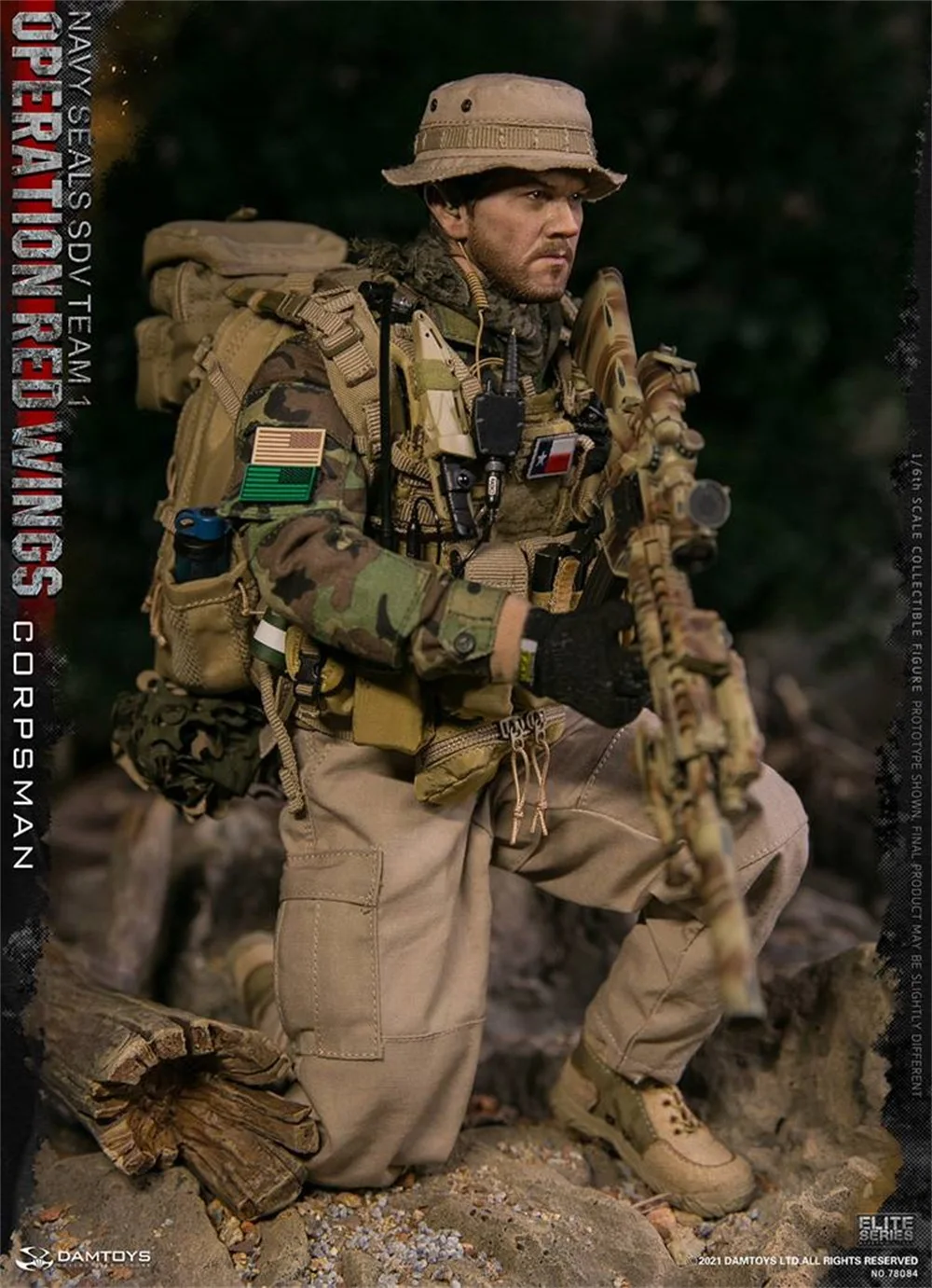 

DAMTOYS DAM 78084 1/6 Navy Seal SDV Team 1 Operation Red Wing Corpsman MK12 MOD1 SPR Sniper Rifle PVC Material For Action Figure