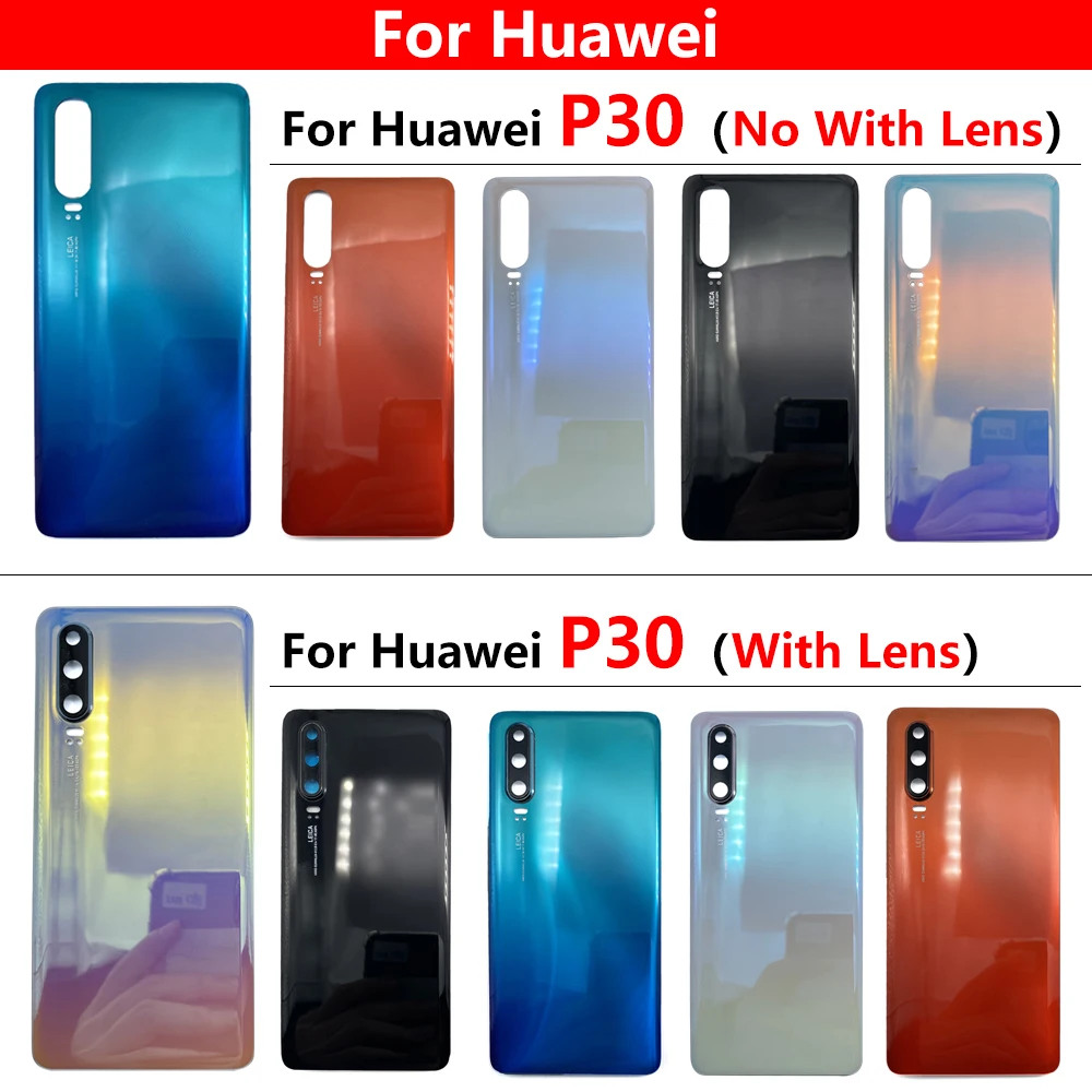 

Новый чехол для задней крышки батарейного отсека задняя крышка для камеры стеклянный объектив для Huawei P30 с наклейкой