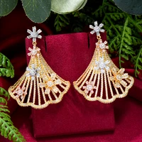 godki trendy bohemia charm earrings for women ethnic drop earrings fashion jewelry trendy fringe dangle earrings flower crystal