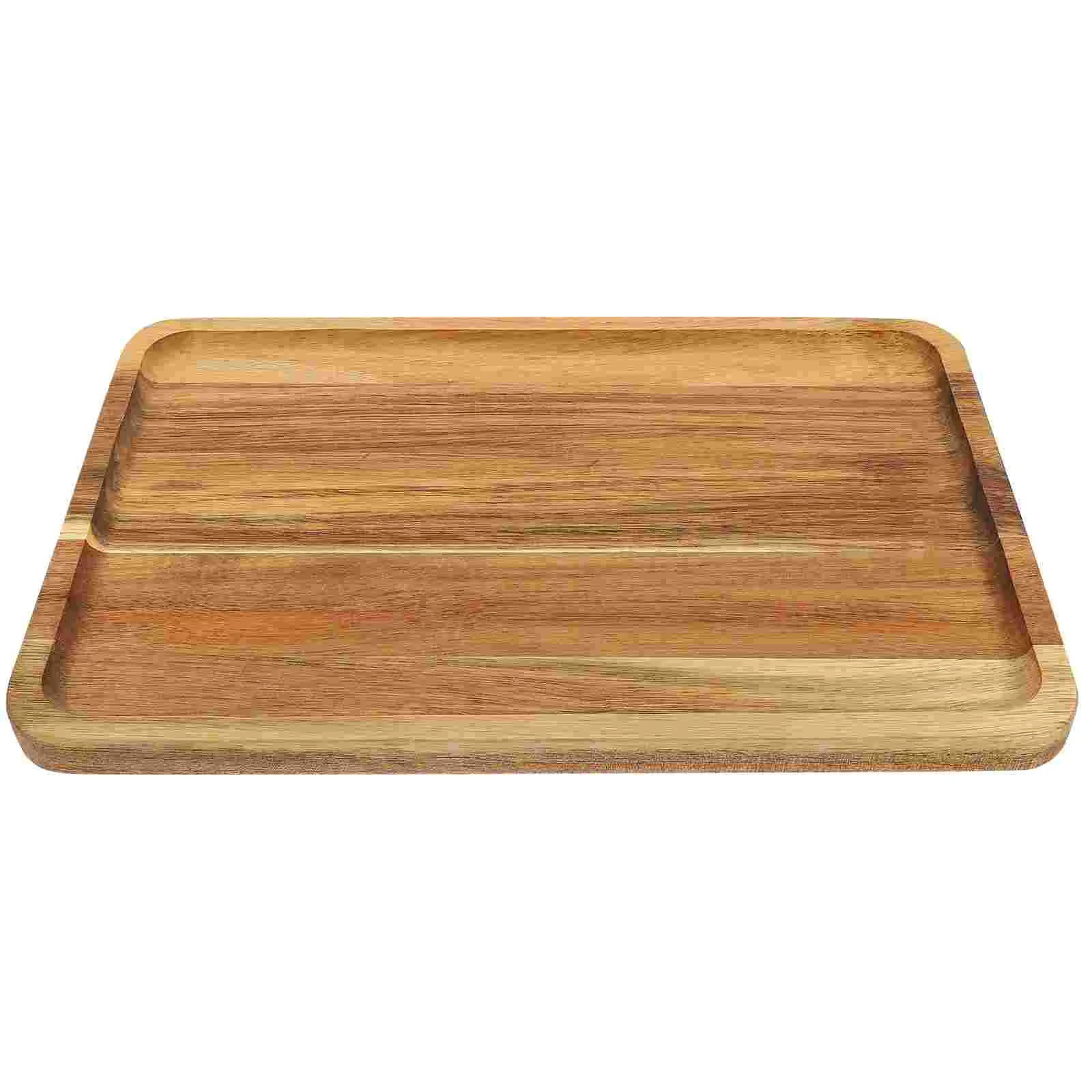 

Tray Serving Wood Plate Decorative Plates Wooden Board Appetizer Snack Fruit Cheese Rectangular Dessert Salad Charcuterie Dinner