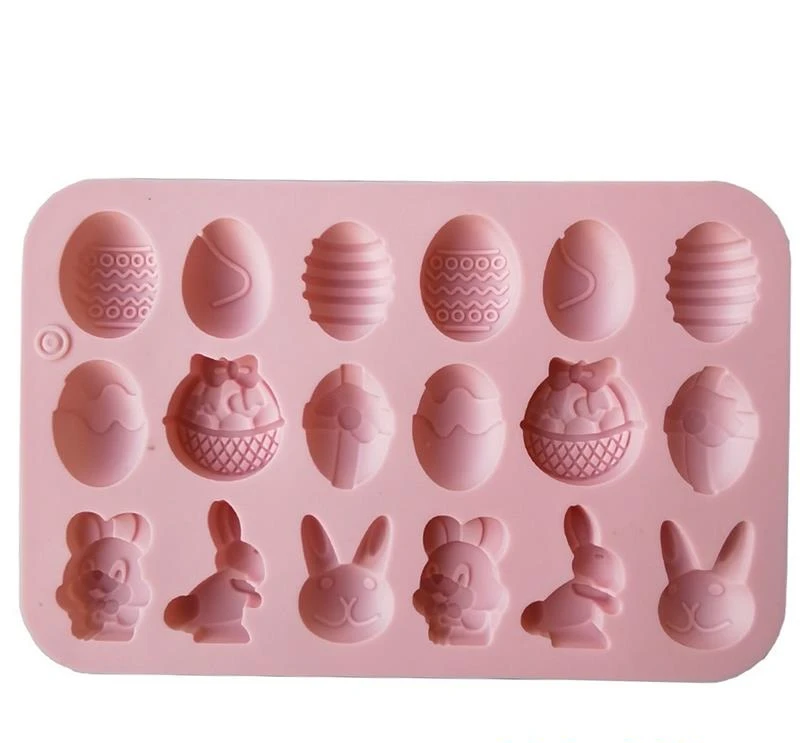 

Easter Silicone Mold Easter Rabbit Bunny Colored Egg Mould for DIY Baking Jelly Pudding Chocolate Cake Tool Handmade Soap Mold