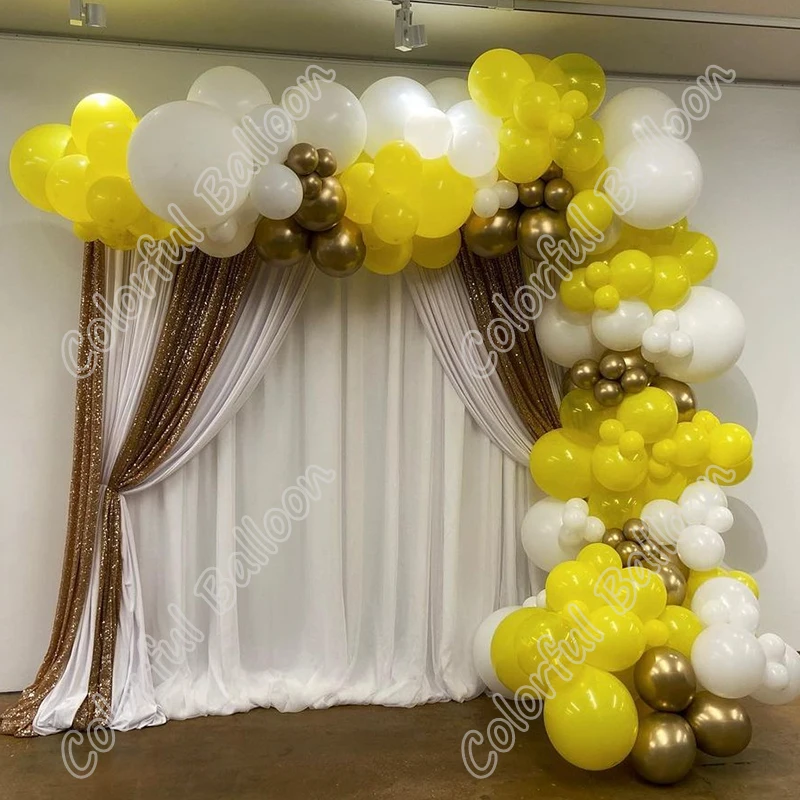 

145pcs Latex Colorful Balloon Wedding Birthday Gender Reveal Wedding Party White Garland Anniversaries Baby Shower Decoration