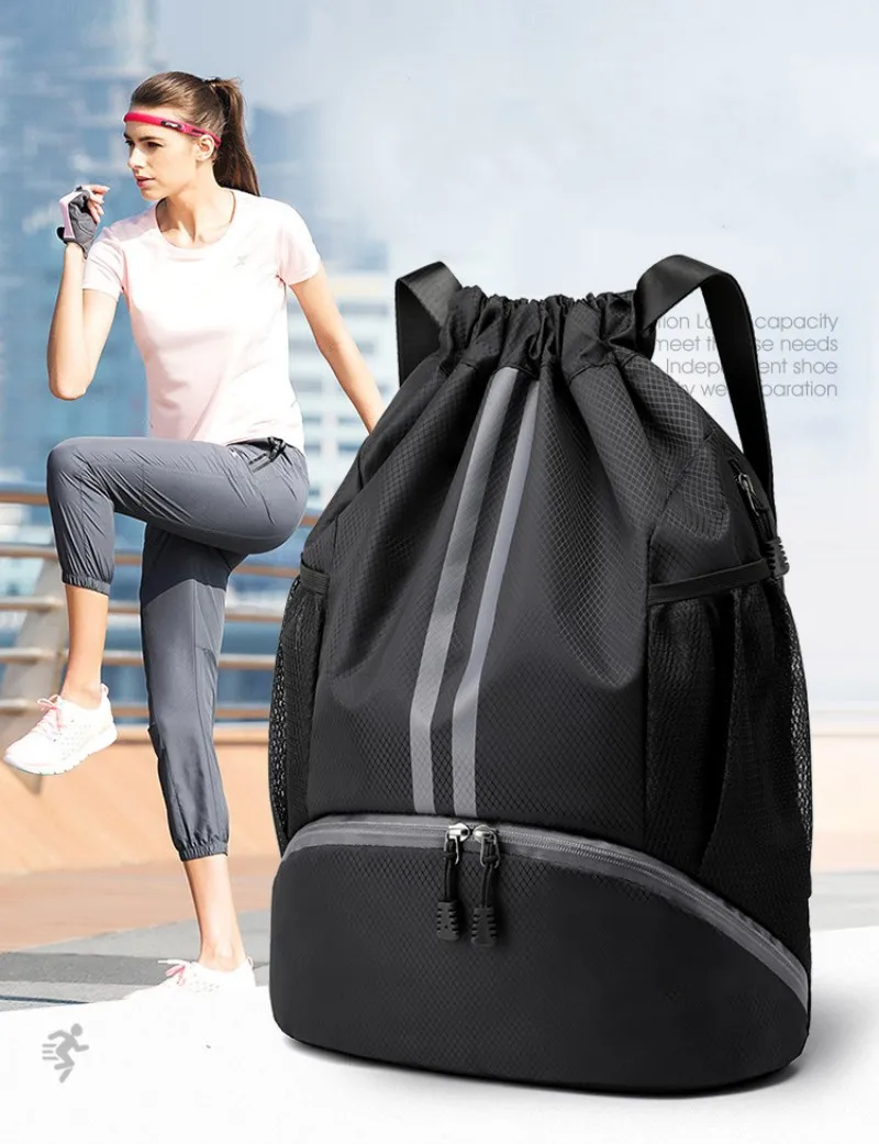 

Drawstring Bag Waterproof Gym Backpack For Men Portable Gym Bags Large Capacity Basketball Sports Shoulder Bag Women Yoga Bag