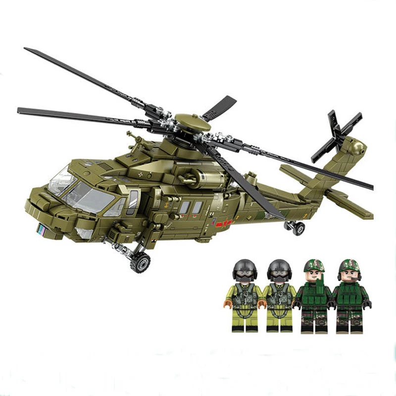 

Technical Ideas Military Aircraft Series Building Blocks Moc Armed Helicopter Model Bricks Assembly Toys for Boys Holiday Gifts