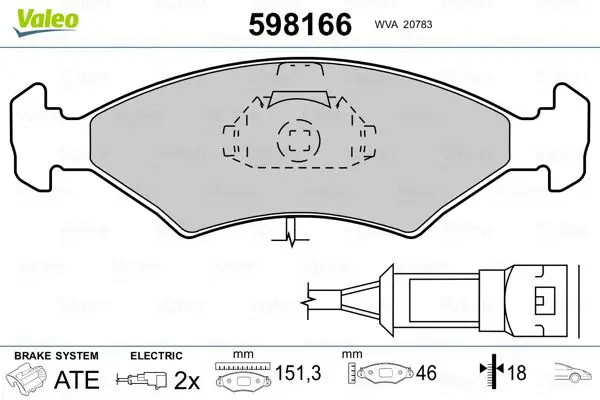 

598166 inch ten brake pad for ESCORT 1.6d/1,8D inch FIESTA P100