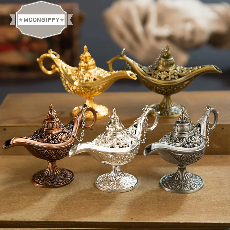 

Ретро-лампа Aladdin, чайный горшок, металлическая чайная лампа из цинкового сплава, офисное украшение для дома, настольное украшение, коллекция...