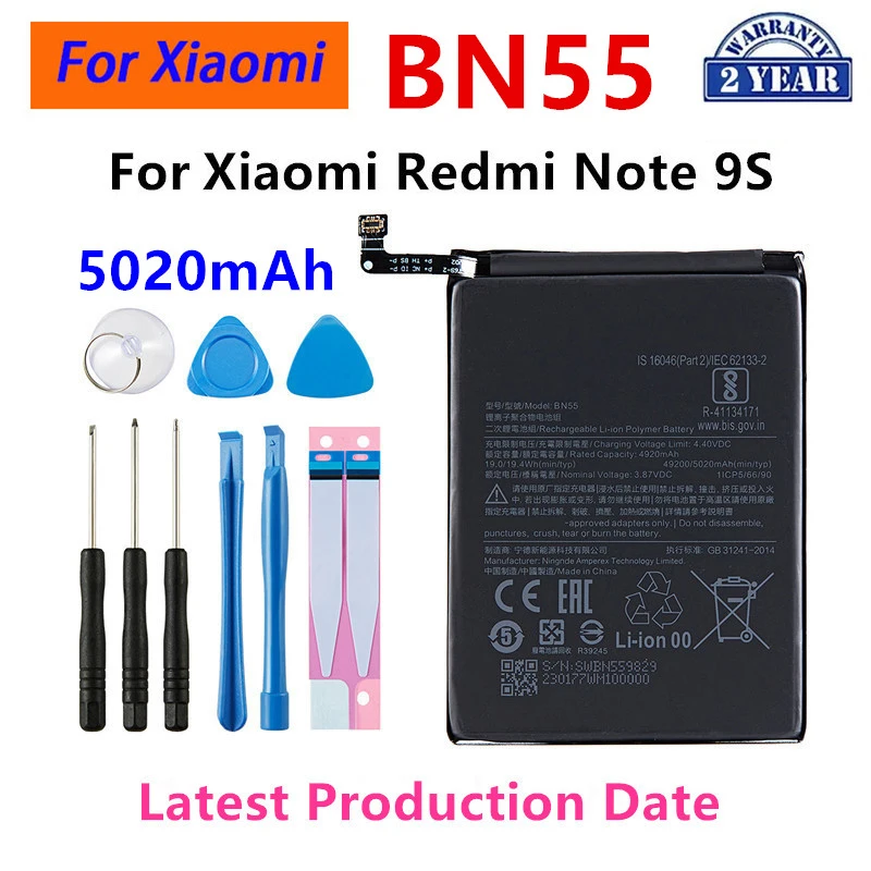 Фото Сменная батарея для Xiaomi Redmi Note 9S 10S 11S Note 4 4X 3 8 9 10 Pro 10X BN55 BM4J BN54 BN59 BN53 BN5D BN40 BM46 BN43 №2