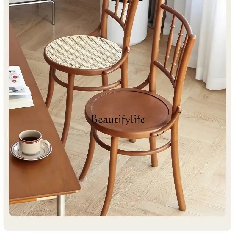 Скандинавский обеденный стул из цельного дерева домашний стол сонет со спинкой в