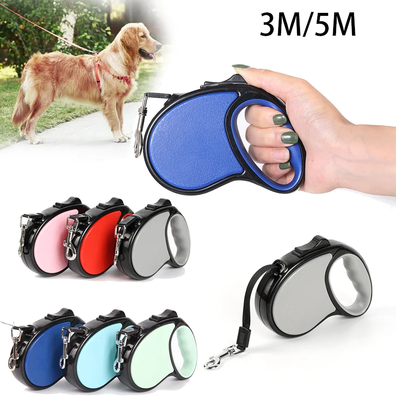 

3m/5m Retractable Pet Dog Leash Automatic Durable Nylon Dog Lead Extending Puppy Walking Running Leads for Small Medium Dogs