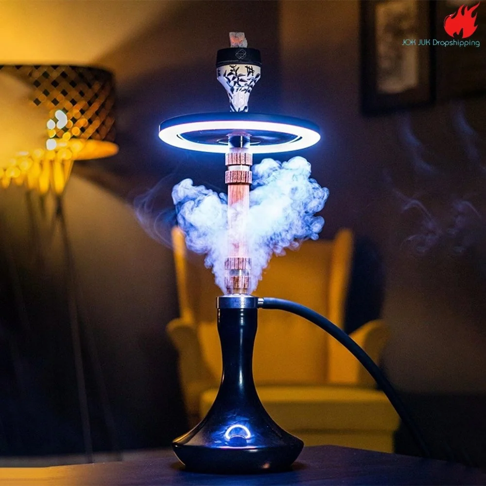 

POPBEAD Hot Sale LED Hookah Light Colorful Show Shisha Ring Lamp Magnet Viscose With Remote Control Cachimba Narguile Accessorie