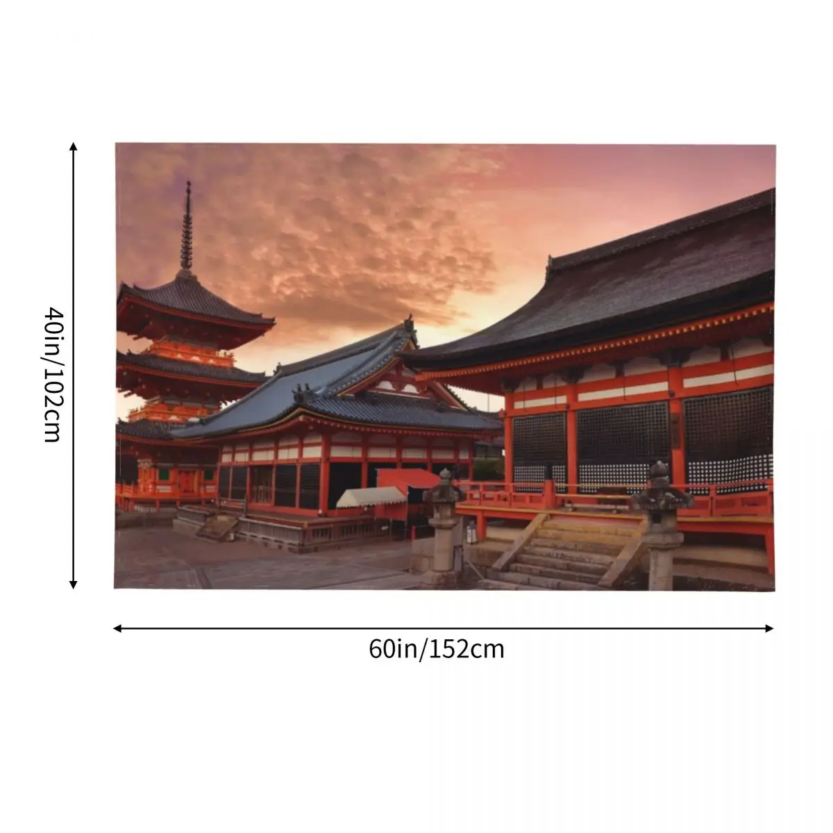 Пагода Sanjunoto Kaisan-do и Зал Kyo-do в Kiyomizu-dera Буддийский храм Киото драматическом красном