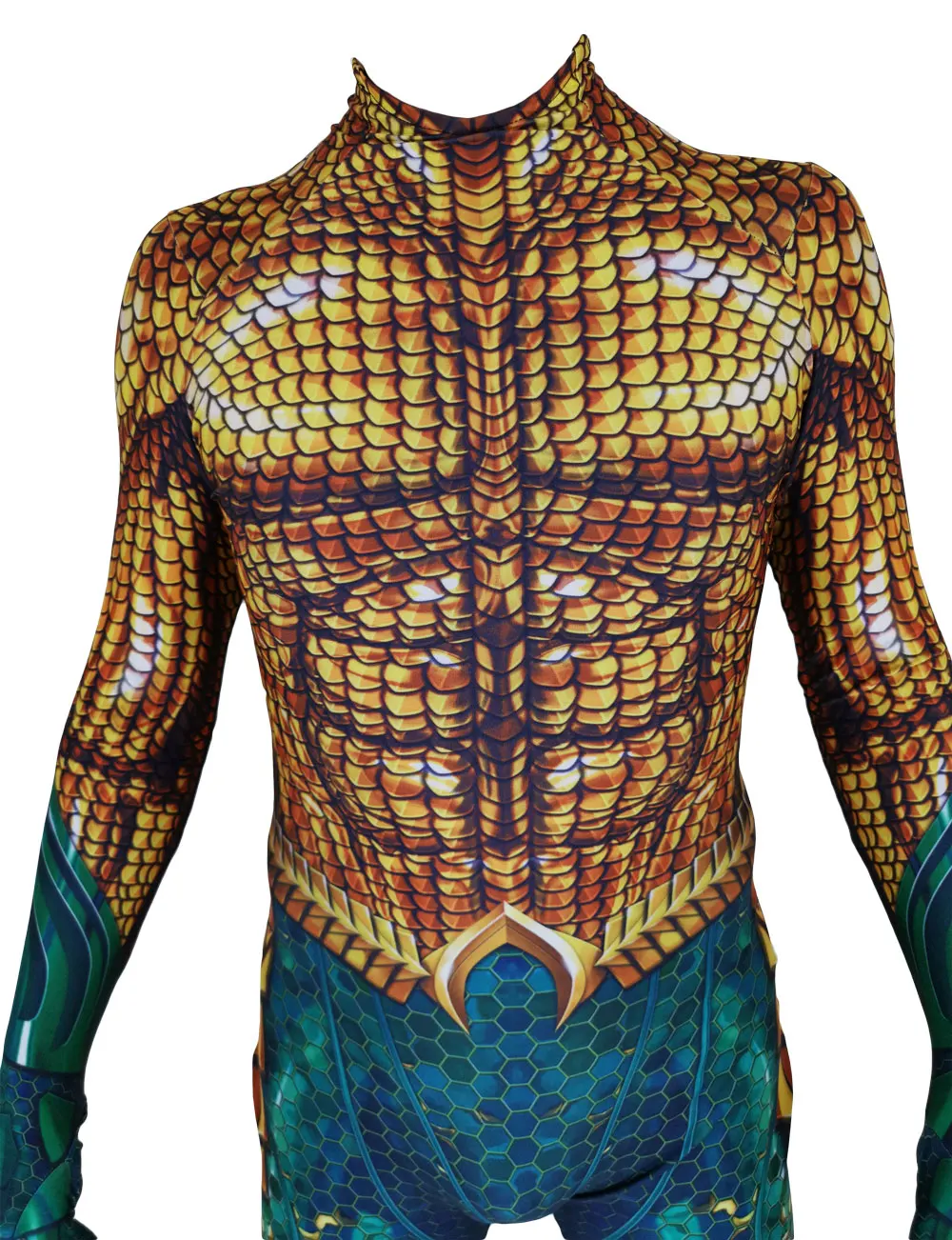 Halloween Aquaman Cosplay Costume Superhero Arthur Curry Orin Zentai Bodysuit Suit Jumpsuits Adult Kids images - 6