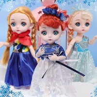 new 16 cm bjd doll 13 movable joints cute face shape blue eyes and fashion clothes set doll toy best gift for kids