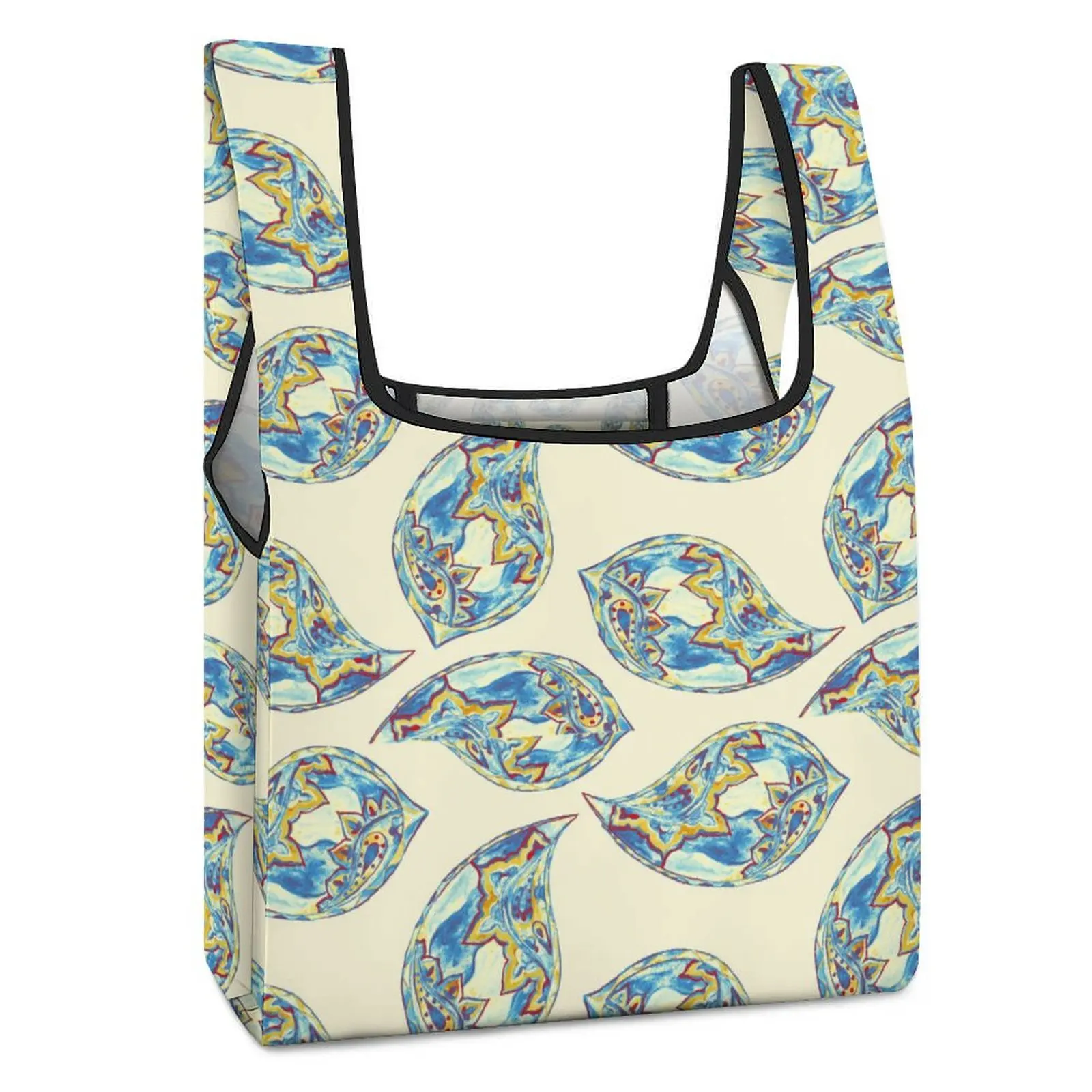 Foldable Shopping Bag Handbag Straps for CrossbodyUnique Decor Tote Casual Woman Grocery Bag Large Shopping Bag Custom Pattern