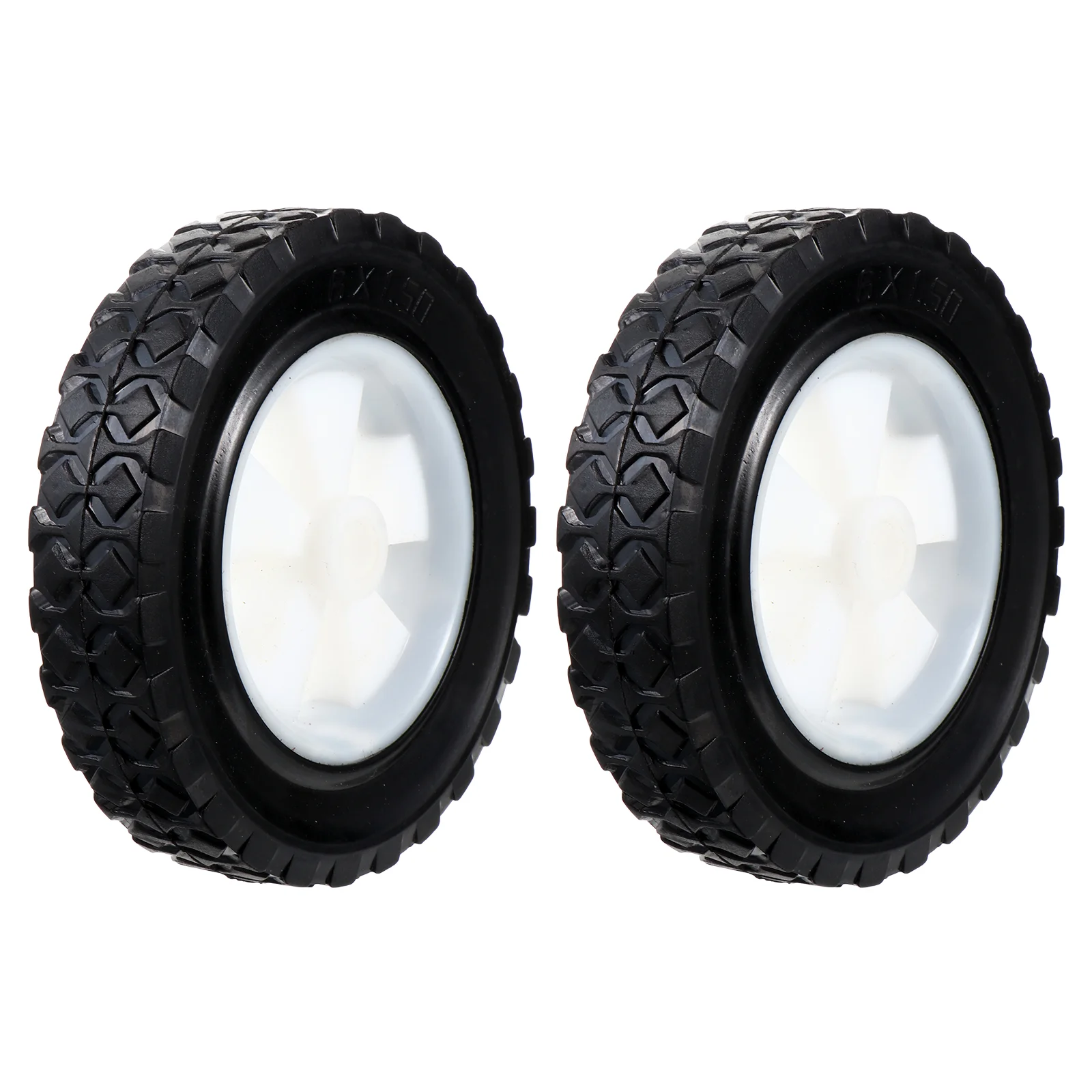 

2pcs 6 Inch Solid Lawn Mower Wheels Trolley Wheels Gardening Machine Fittings
