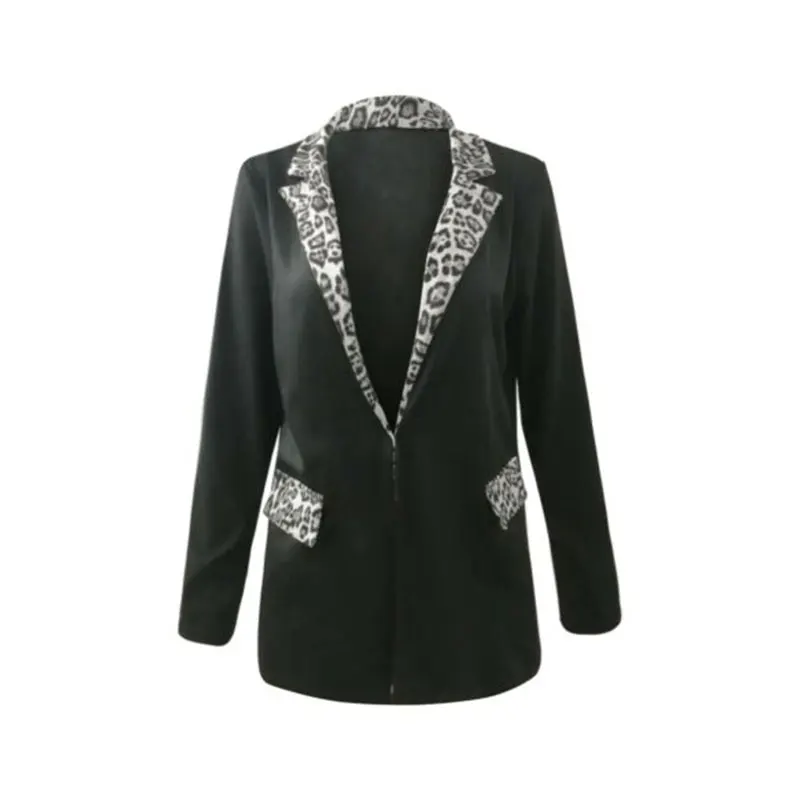 Women Fashion Blazers Spring Autumn Elegant Jacket Stylish Formal Office Lady Long Sleeve Solid Color Coat