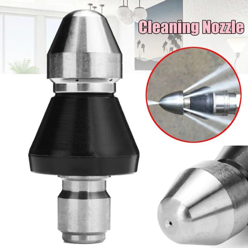 High Pressure Pipe Dredging Cleaning Nozzle Washer Sewer 6 Jet Nozzle Washing Machine Drain Cleaning Home Accesories